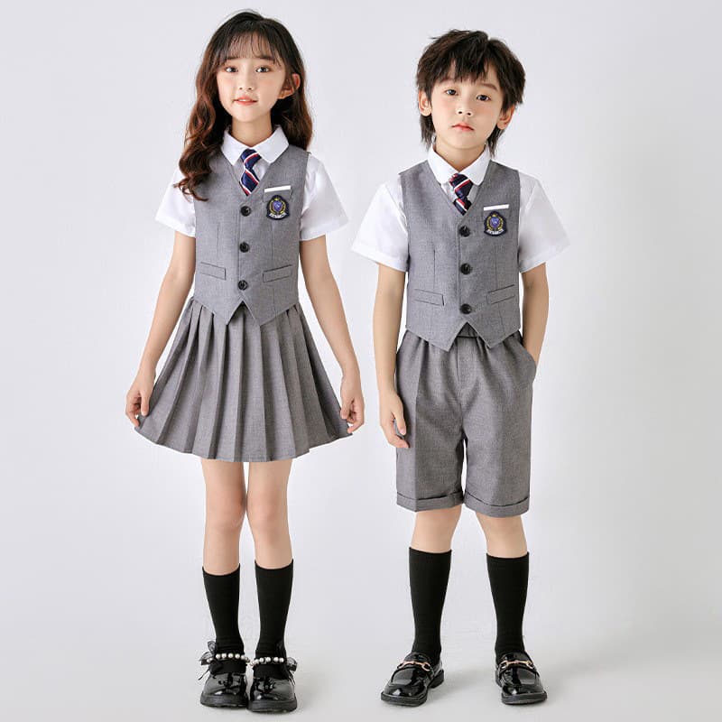 Primary School Uniform Set British Style Kindergarten Spring Autumn Children Graduation Class Performance Costume