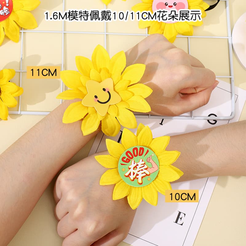 Sunflower Wrist Flower Chorus Performance Dance Props Sports Meet Entrance Creative Children Elementary School Sun Ring