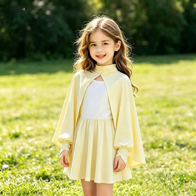 Kids Sun Protection Jacket for Girls Summer New Ice Silk Long-Sleeve UV Coat Breathable Lightweight Cute Princess Style Dress