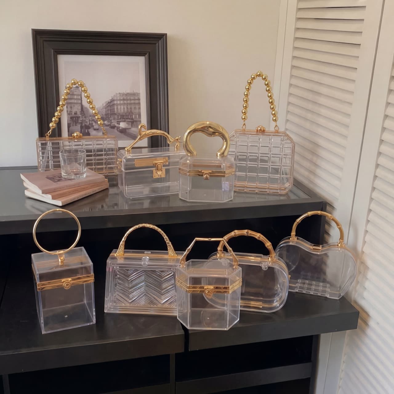 2026 summer new style acrylic transparent box bag cosmetics mobile phone storage bag chain cross-body women's bag