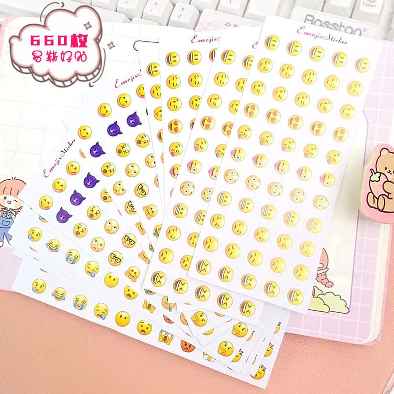 Emoji Stickers Apple Horizontal Version with New Emojis Eye-Rolling and Sweat Drop Soybean TikTok Emoji Stickers
