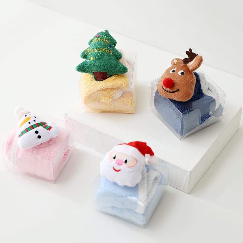 Hanging Cartoon Hand Towels, Non-shedding Coral Fleece Children's Favors, Creative Christmas Holiday Gifts