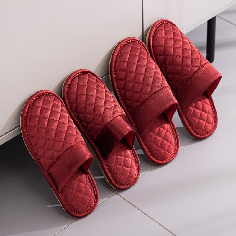 Wedding Cotton Slippers for Bride Morning Robe, Festive Red Wedding Cotton Slippers, Premium Light Luxury