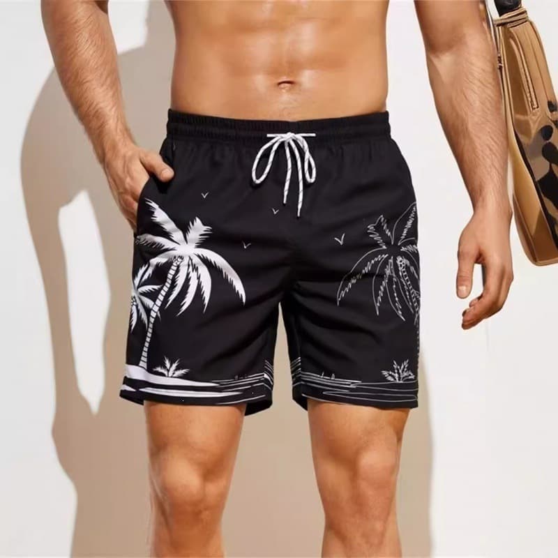 Men's Summer New 3D Print Quick-Dry Beach Swim Shorts Casual Street Pants