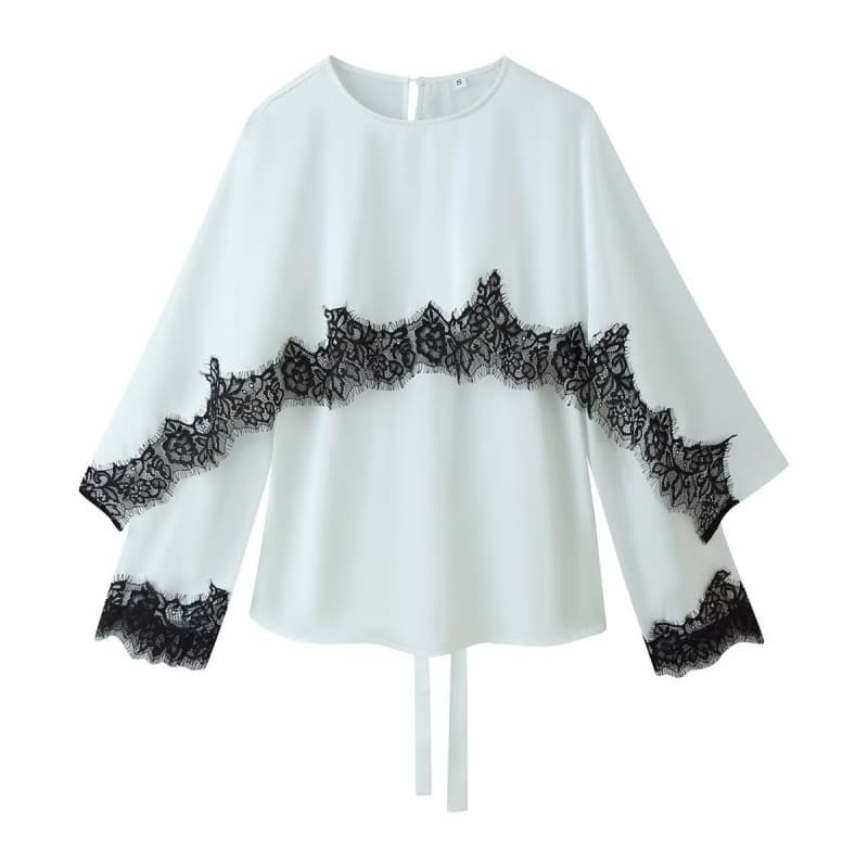 Ins Cross-Border Fashion European and American Style 2026 New Trendy Women's Wholesale Back Lace-Up Lace Patchwork Dress for Amazon