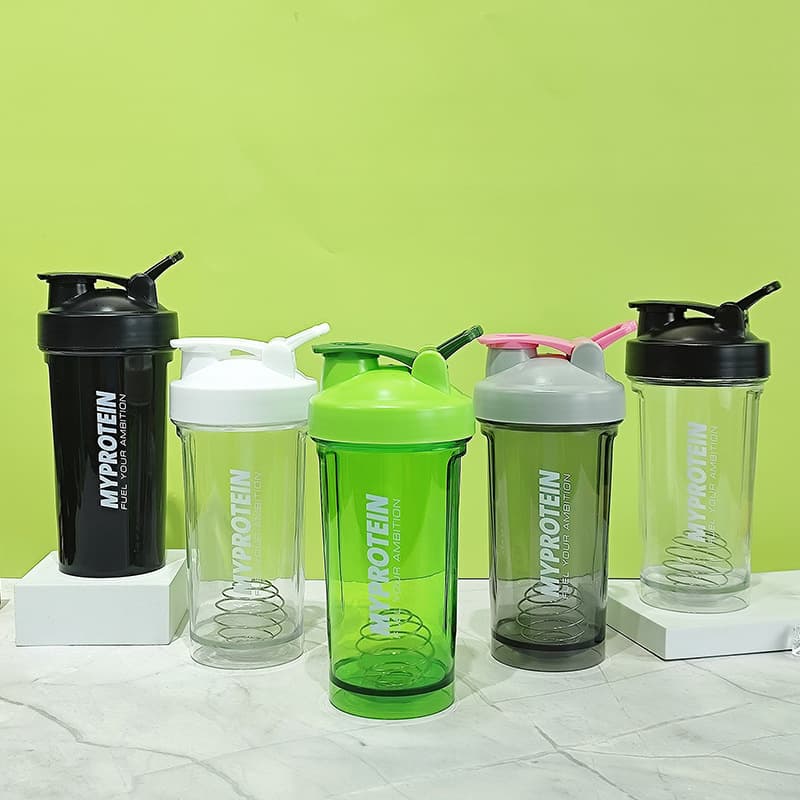 Transparent PC with portable shaker cup, gym sports fitness protein powder milkshake water cup, mixing cup plastic cup