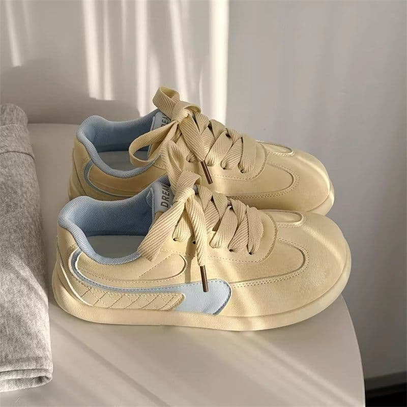 Mango Head Board Shoes Women's 2025 New Spring/Autumn Casual Thick Sole White Shoes Retro German Training Women's Shoes