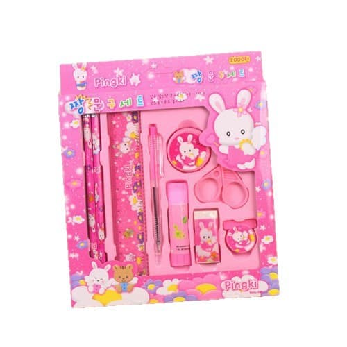Elementary Student Eraser 9-Piece Set Cartoon Creative Stationery Kit Children's Birthday Party Favor Gift Wholesale