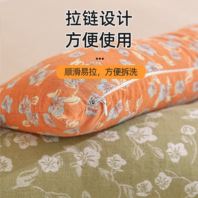 2025 pure cotton double-layer yarn palace style yarn-dyed jacquard full buckwheat pillow traction pillow removable and washable independent inner core