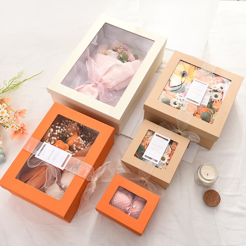 Premium Transparent Window Wedding Bridesmaid Gift Box Cup Gift Box Birthday Baking Gift Packaging Box