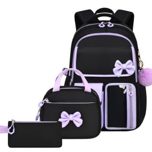 Amazon Best-Selling Large Capacity Bow Three-Piece Set Backpack for Middle School, High School, and College Girls