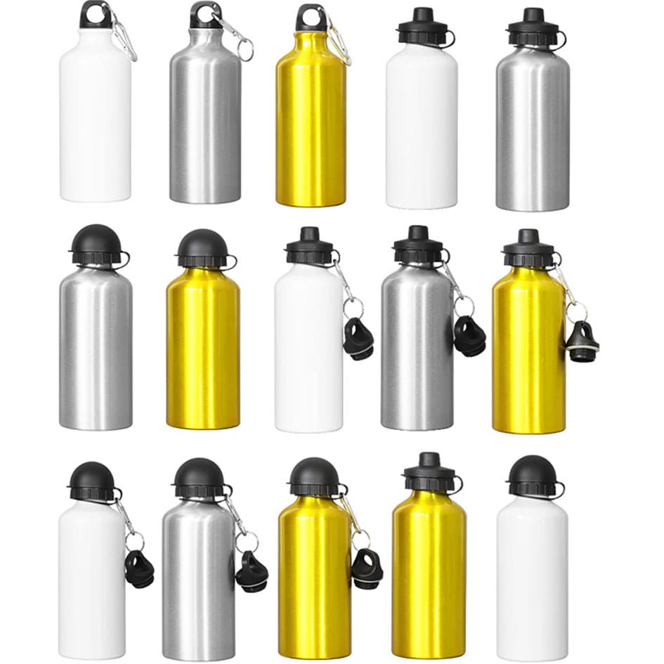 Thermal transfer sublimation sports kettle outdoor portable 400 500 600 750ML double cover hook kettle print