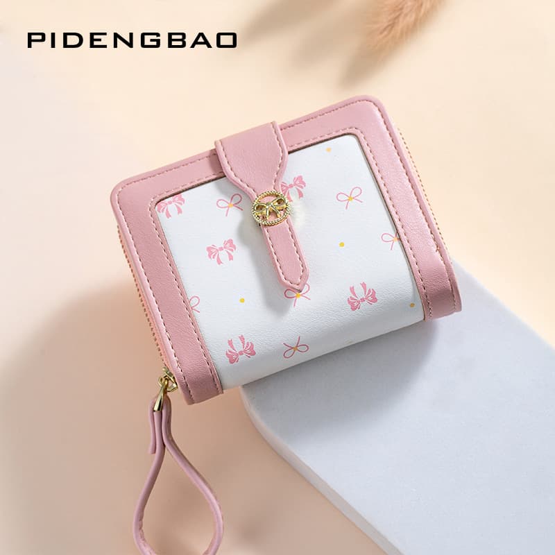 2024 New Cross-border Women's Wallet Korean Style Bow Large Capacity Student Coin Purse Bow Wallet
