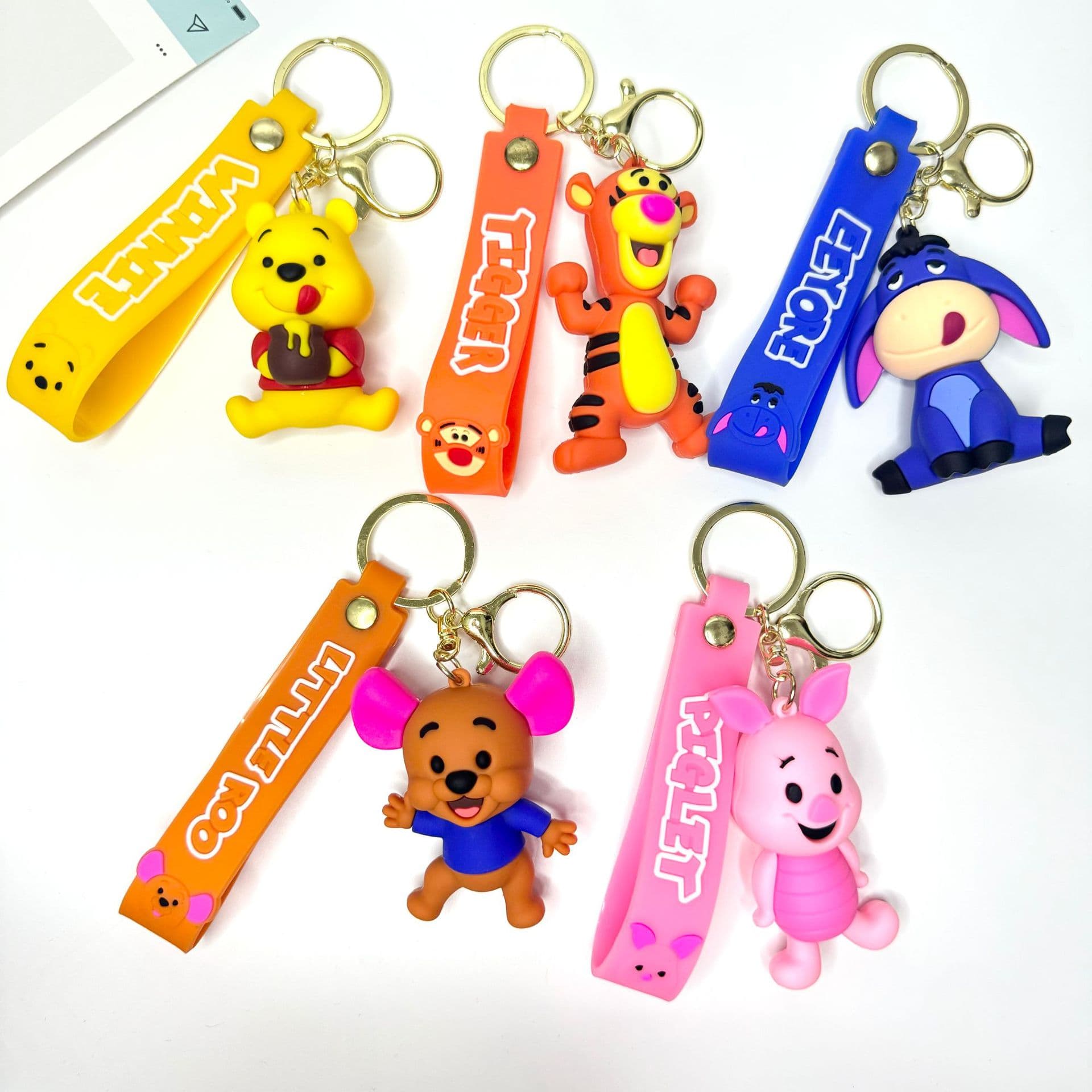 Cross-border Cartoon Winnie the Pooh Keychain High Appearance Couple Key Chain Cute Bear Pendant Doll Car Accessory