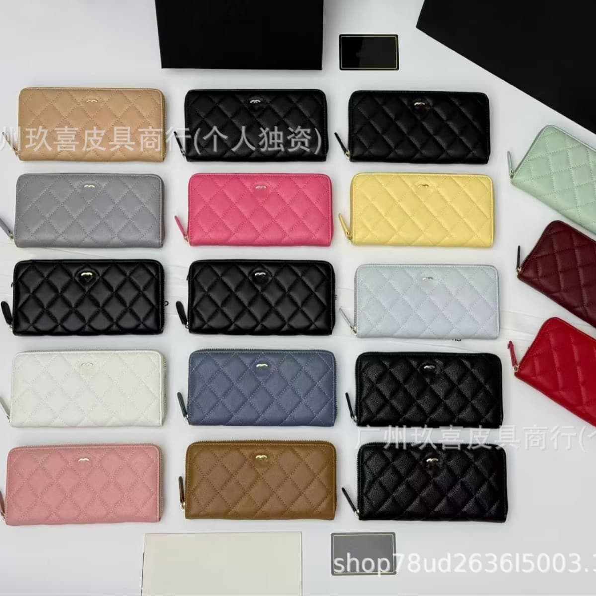 New Women's Long Wallet in Chanel Style, Multiple Colors Available, Fresh Diamond Pattern, Multiple Card Slots, Versatile Export Wallet for Women