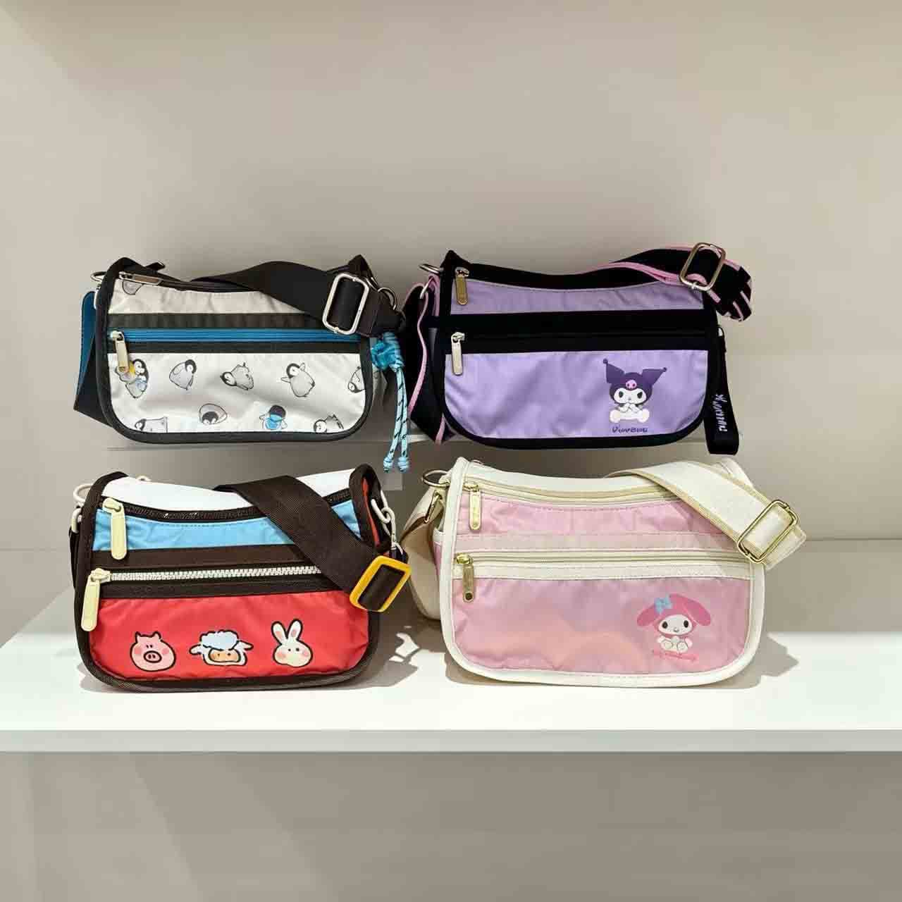 Lightweight Crossbody Bag, Large Capacity Women's Dopamine Print Nylon Bag, Water-Resistant Casual Crossbody Phone Bag