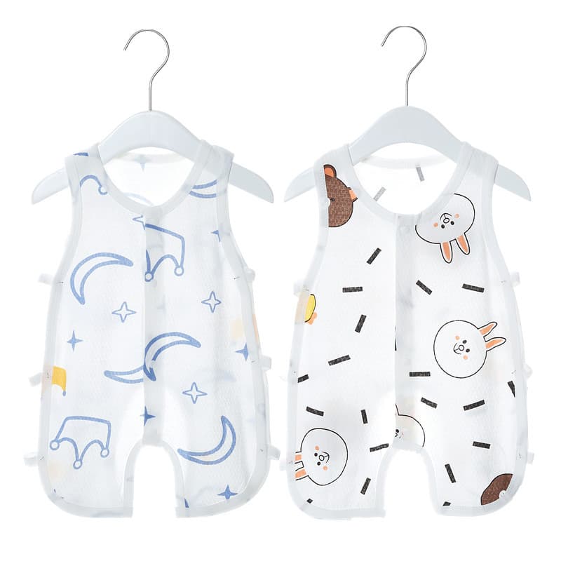 Baby Summer Thin Pipa Bodysuit, Unisex Cotton Lightweight Breathable Sleeveless Romper for 0-3 Years