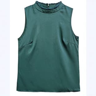 Amazon Cross-Border European & American Simple Casual Summer New Green Sleeveless Top Vest