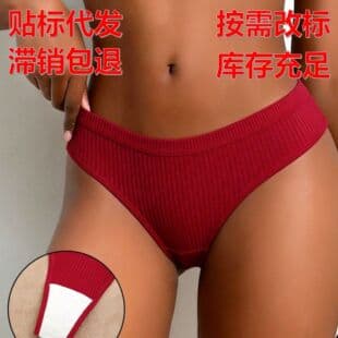 Hot Selling Summer Ribbed Women's Thong Low Waist Breathable Double Layer Seamless Bikini Panties