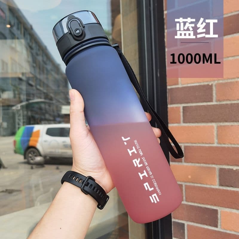 Large Capacity Sports Water Bottle for Men and Women Students Outdoor Kettle High Appearance Fitness Summer Gradient Frosted Plastic Cup
