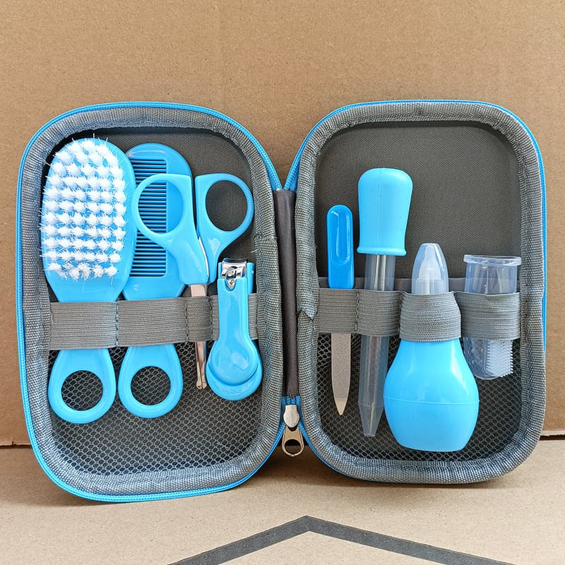 Baby and Toddler 8-Piece Dropper Set Comb Brush Nasal Aspirator 8-Piece Care Kit EVA Bag Nursing Set