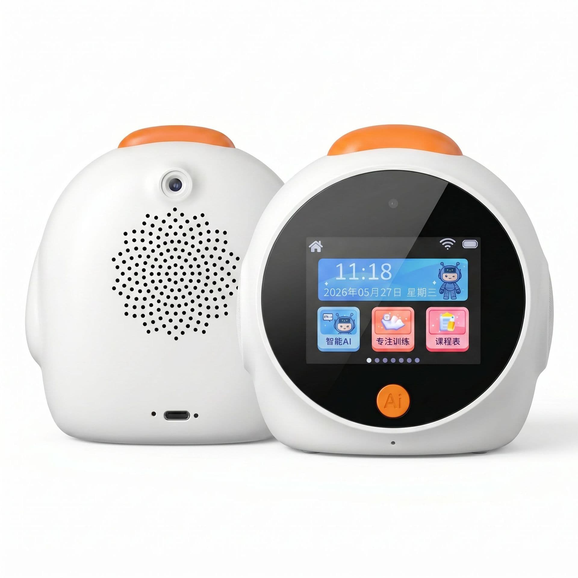 Intelligent Robot Alarm Clock Learning Machine Ai Timekeeper Robot for Elderly and Children Remote Video Call