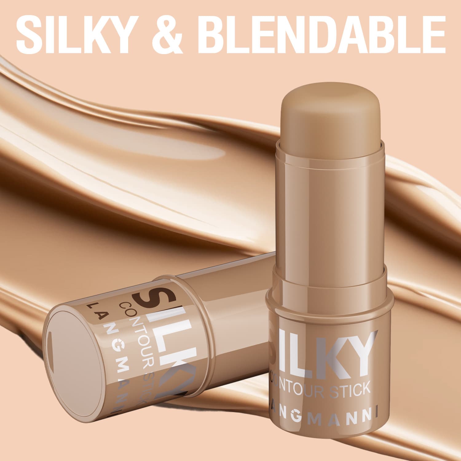 Cross-border bestseller LANGMANNI three-color contour stick, multifunctional facial 3D highlighter contour stick