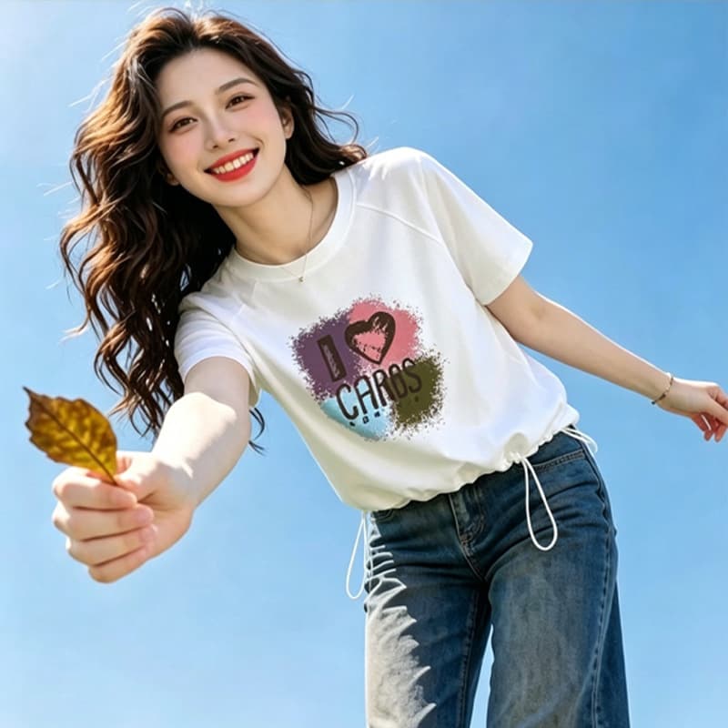 Pure Cotton Regular Shoulder Long Sleeve Plus Size Women's Top Spring Autumn Loose Fit Slimming Base Layer Blouse 24289T