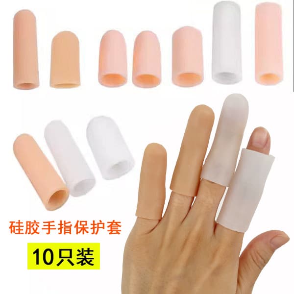 Silicone Finger Protectors, Anti-Dryness and Moisturizing Finger Sleeves, Thickened Thumb Covers, Writing Anti-Friction, Pain Relief for Injured Fingers