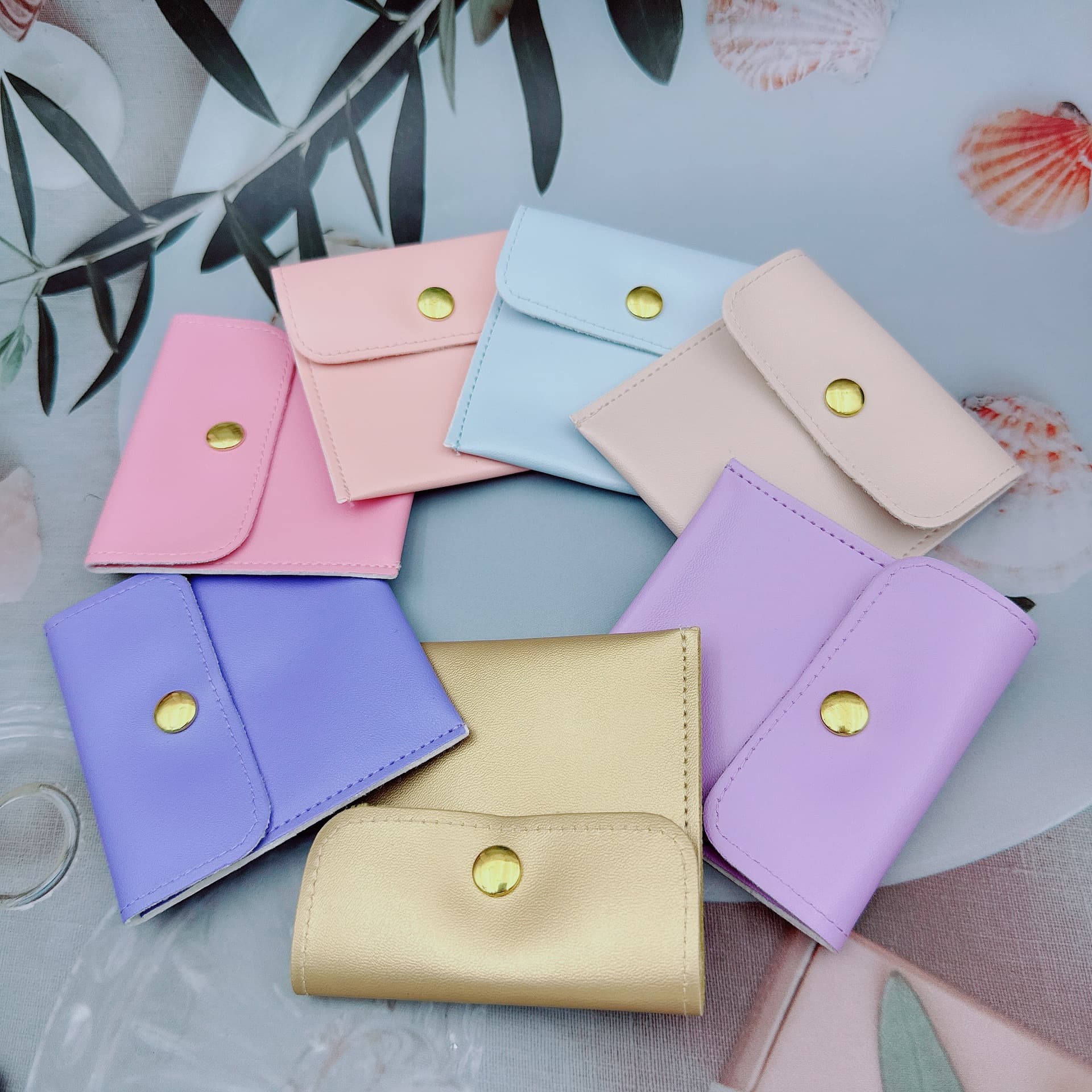 Source manufacturer custom jewelry storage snap bag for necklaces, rings, earrings, printable logo with free sample