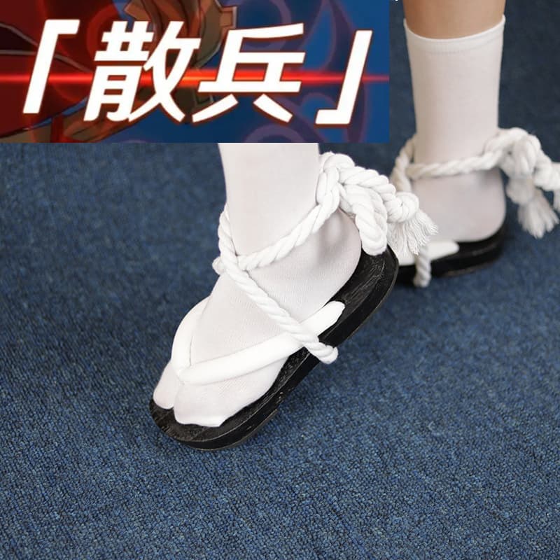 Genshin Impact cos skirmisher cospaly Japanese wanderer supplies cosplay clogs shoes Japanese style flip-flops