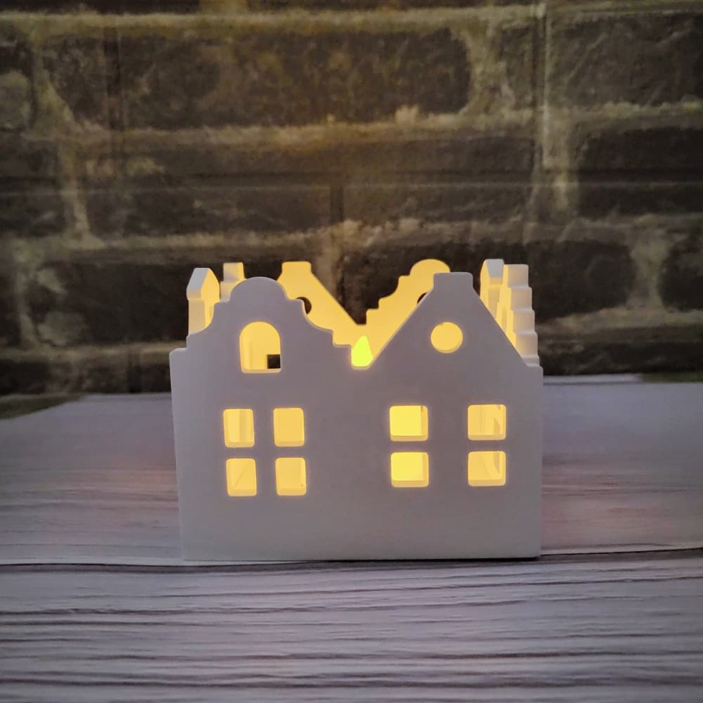 S1394+S1395+S1396 Little Gothic House Desktop Decoration Cement Plaster Mold DIY Silicone Mold