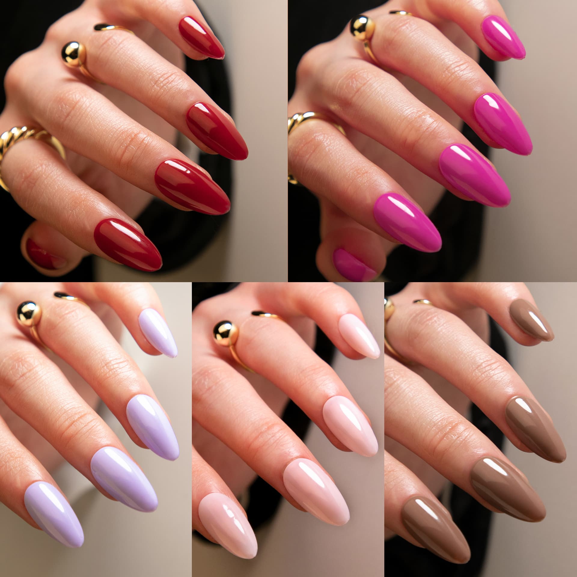 Solid Glossy Almond Press-On Nails, Cross-Border European & American Detachable Fake Nails, Wearable Nail Tips Factory Wholesale