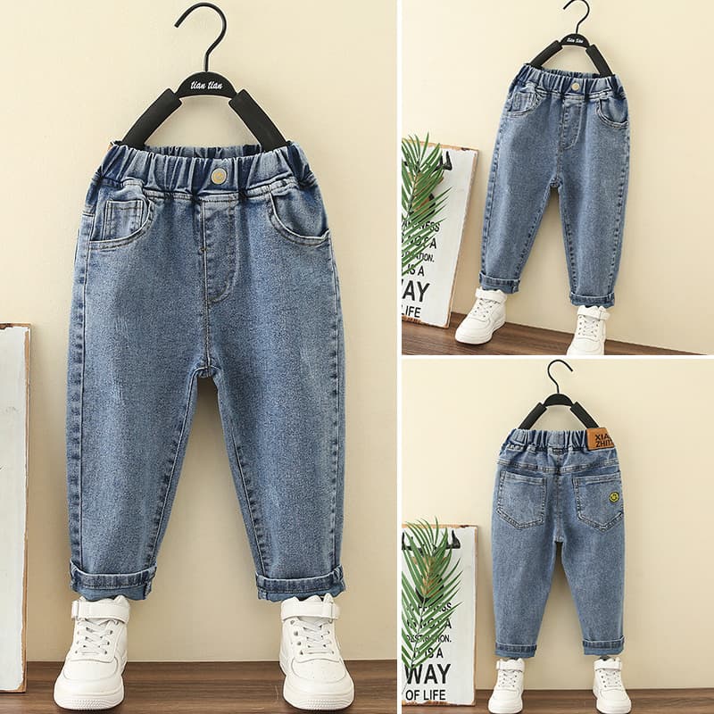 Boys' Denim Pants 2026 Spring/Autumn Real Shot Children's Japanese and Korean Style Casual Jeans for Toddlers and Kids