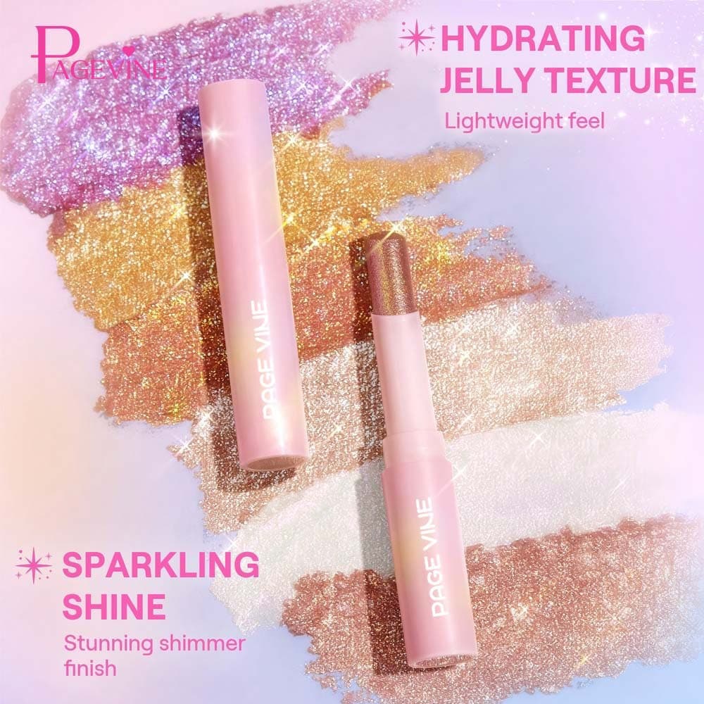 Cross-border Bestseller PAGE VINE Water Jelly Highlighter Eyeshadow Stick Super Shiny Multi-color Eyeshadow Highlighter Stick