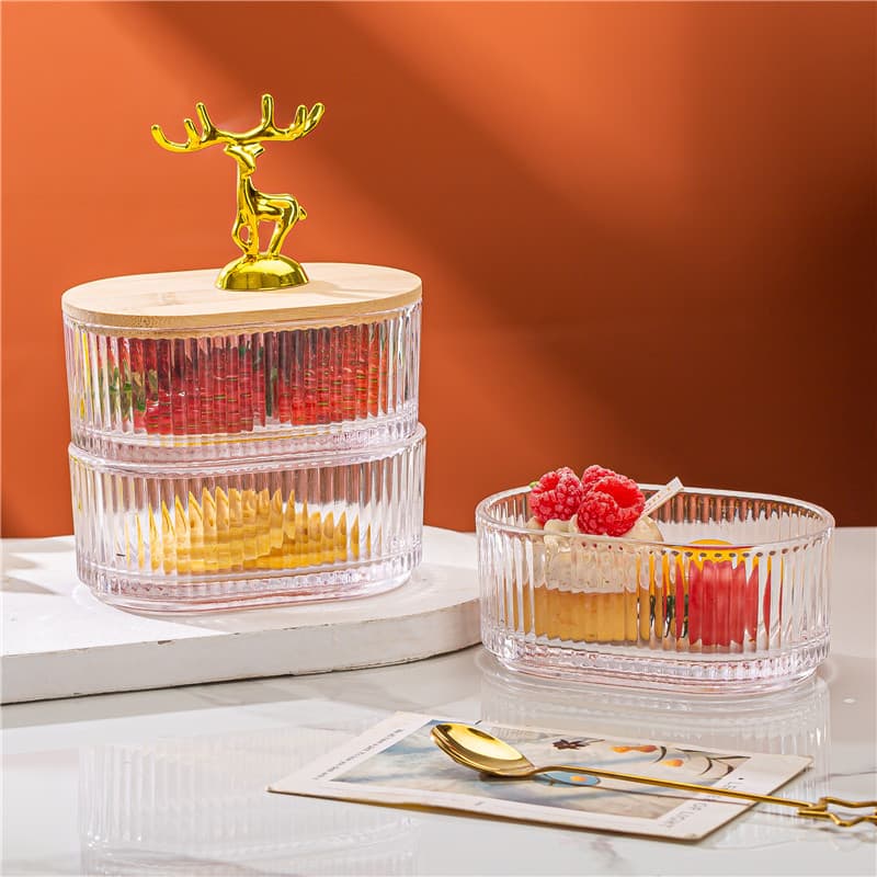 Snack Box Home Dried Fruit Nut Candy Tray Storage Container Fruit Dish Light Luxury High Appearance Transparent