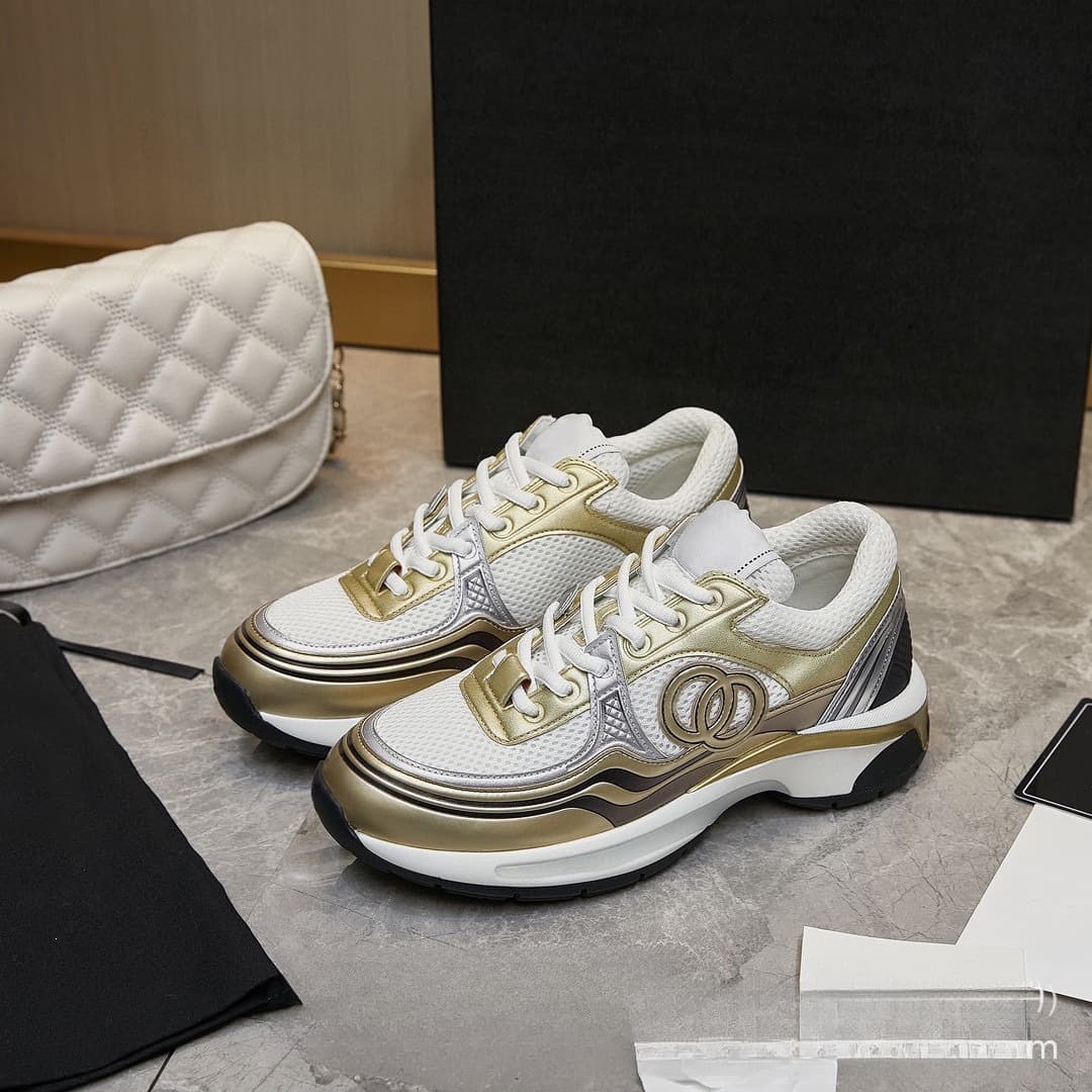 2026 Xiaoxiangfeng Gold and Silver Running Shoes Sports Shoes Elevated Dad Shoes Silver Horn King Gold Horn Thick Sole Mesh Women's Shoes