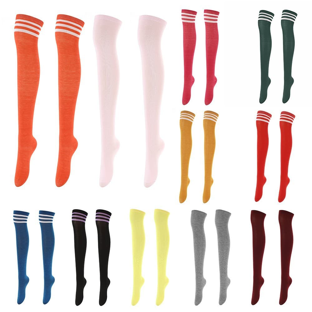 Dance socks, cosplay women's three-stripe over-the-knee stockings, thigh-high socks, wholesale women's socks, European and American striped socks.