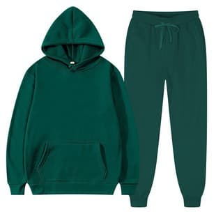 Fleece-Lined Hooded Sweatshirt Set, Men's Athletic Set for Export, Thermal Fleece