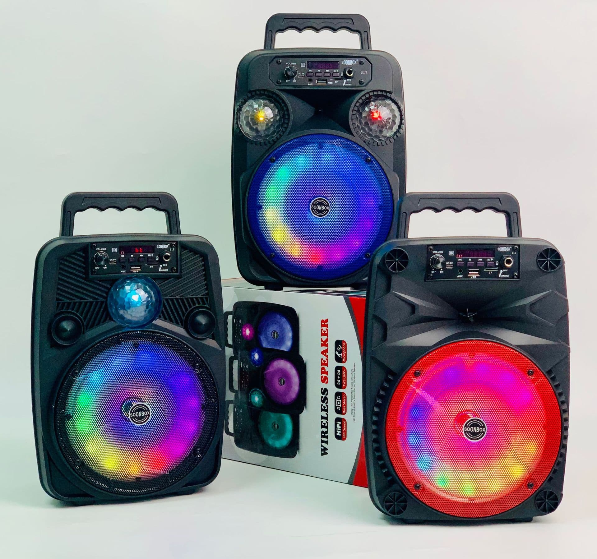 Explosions 6.5 Inch Portable Bluetooth Speaker with LED Atmosphere Light Ball