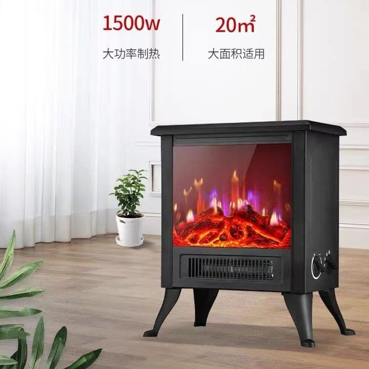 Decarson Electric Fireplace Heater with Simulated Flame, Smart Fast Heating, Energy-Saving, Constant Temperature Fan Heater
