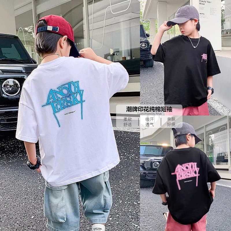 Trendy Kids T-Shirt Short Sleeve Summer Boys Top Casual Ins Style