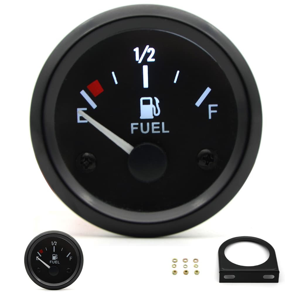 2-inch 52mm Black Face Pointer Fuel Gauge Car Instrument Modified Car Gauge