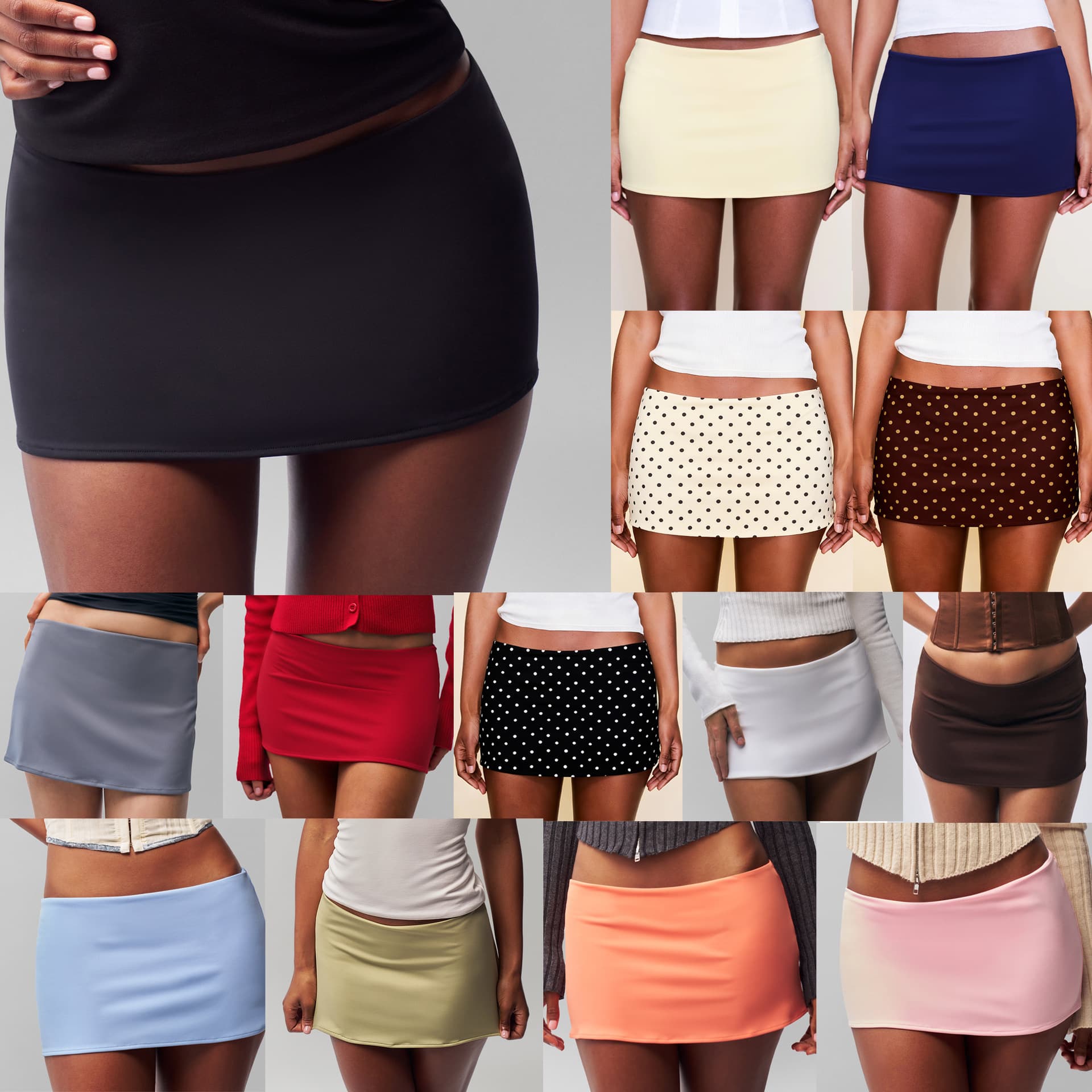 Cross-border New Mini Skirt Multicolor Solid Sport Bodycon Skirt Pure Low Waist Skort Tight Short Skirt 4017