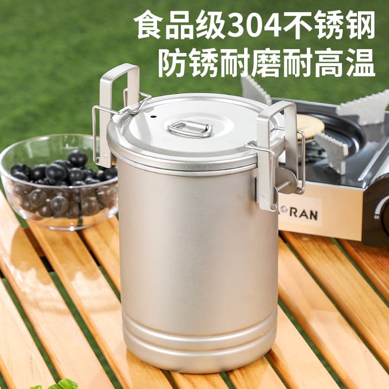 Xiyijia 304 Stainless Steel Outdoor Cooking Pot, Multi-functional Portable Rice Cooker, Camping Cross-border Picnic Essential