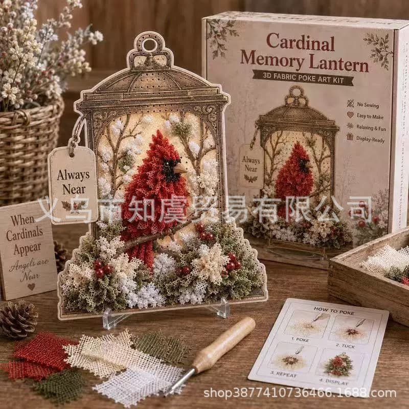 Cross-border fun new personality cute 3D Fabric Poke Art Lantern 3D embroidery lamp set