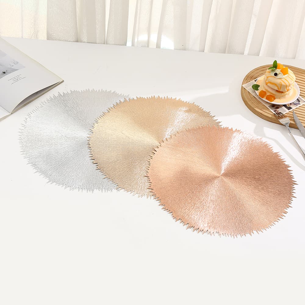 Nordic Style Placemat Creative Random Yarn Round Hollow Heat Insulation Pad Coaster for Tea Cups Home Hotel Western Dining Table Mat Wholesale