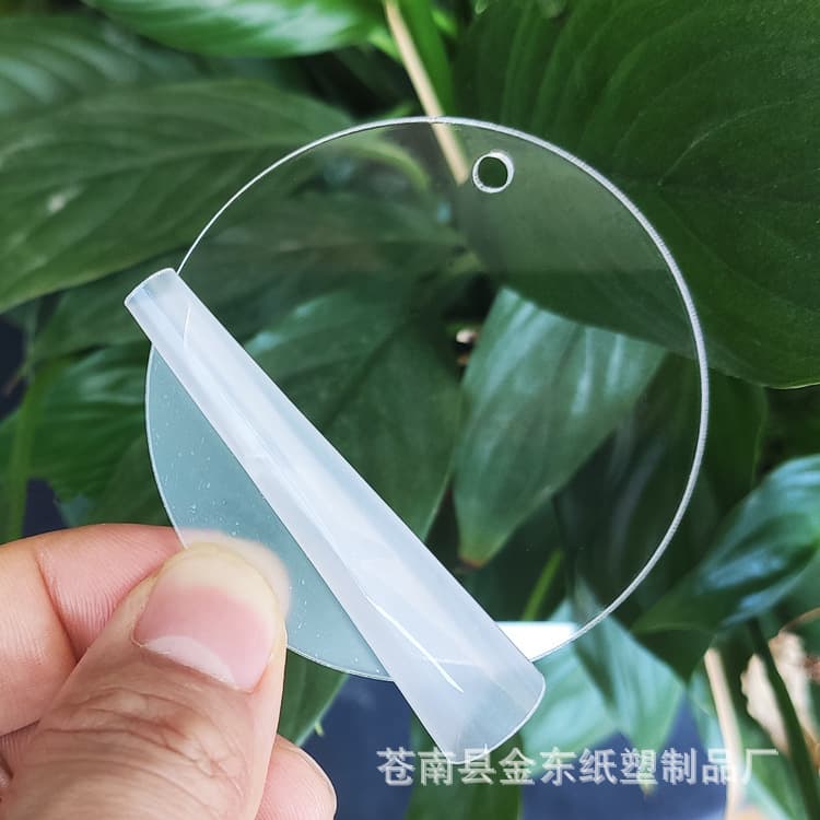 Acrylic Transparent Sheets with Holes, Plastic Discs, Round Plates, Blank Christmas PMMA Casting Sheets for Handmade DIY