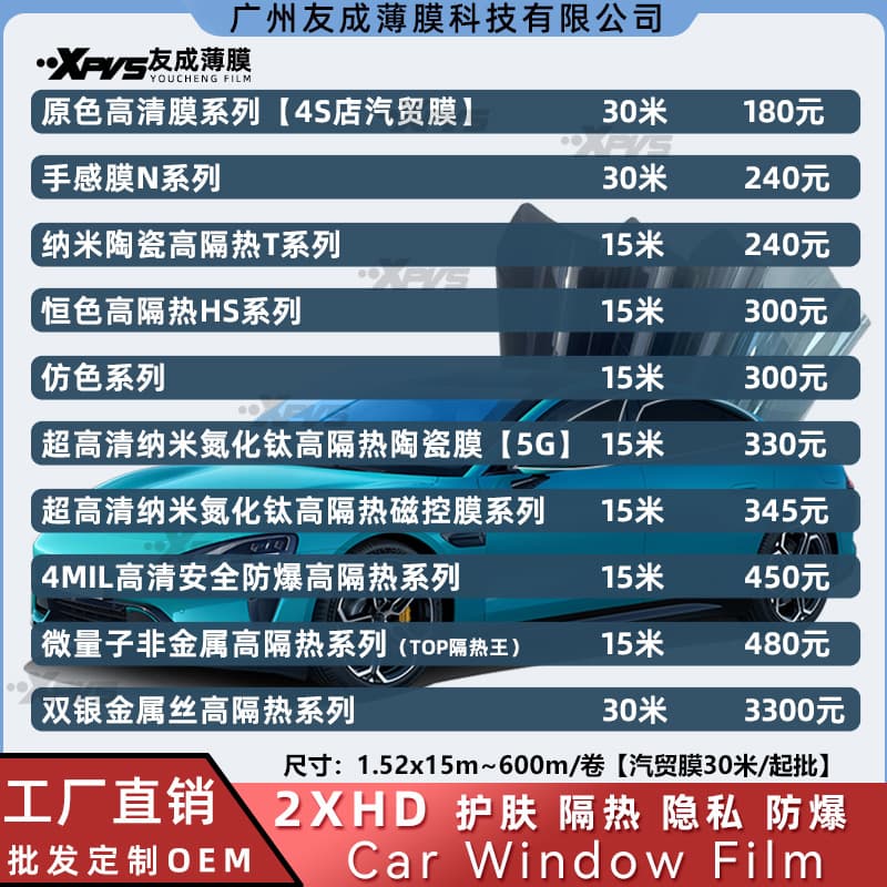 Wholesale Car Window Tint Film Heat Insulation Glass Film Sun Protection Anti-Explosion Skin Care Film Full Car Wrap Roll