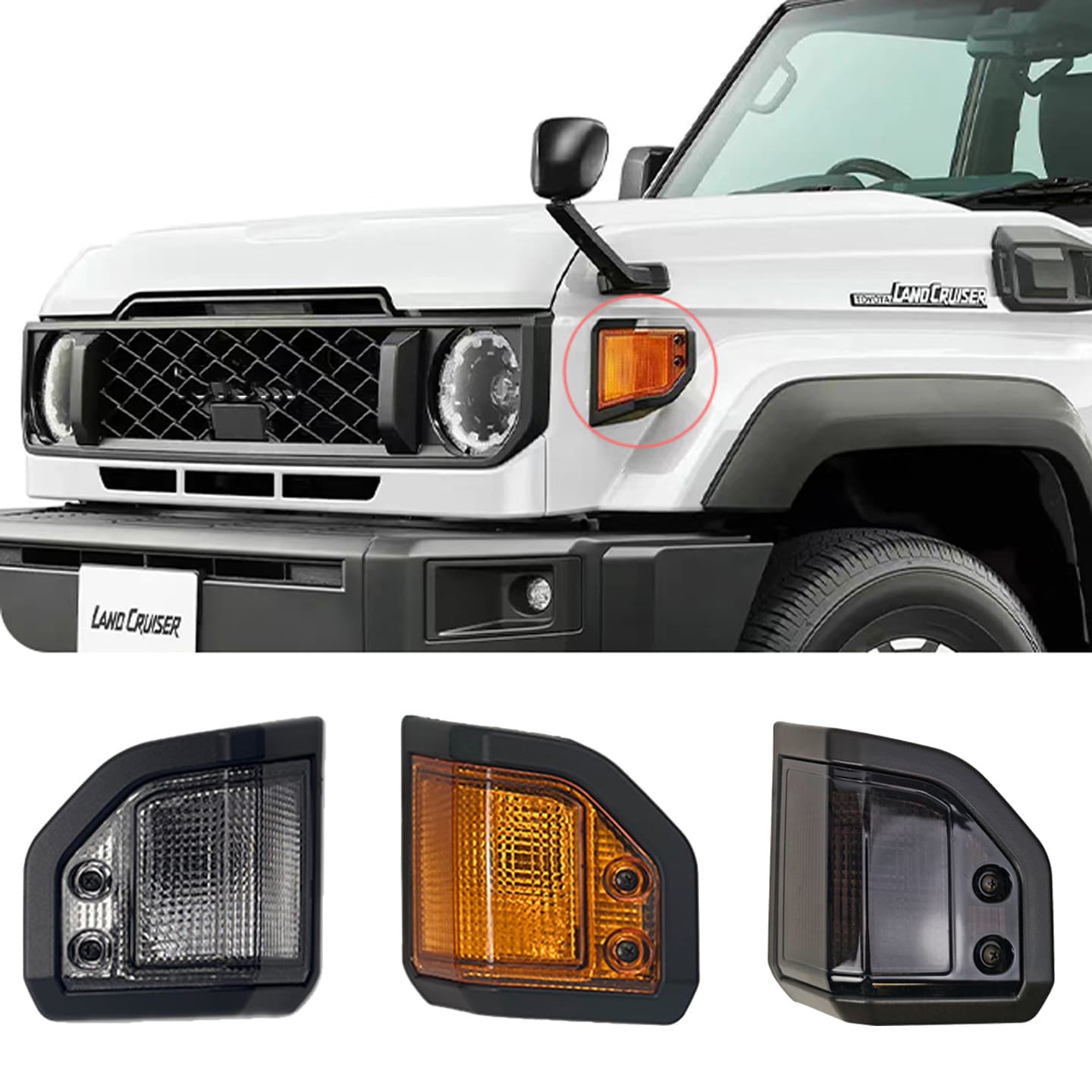 For Toyota 2024 Land Cruiser LC76 Turn Signal Light 78 Fender Light 79 Modification 71 Series White